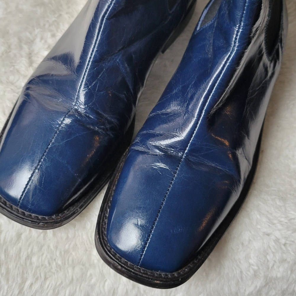🔥🔥MADE IN SPAIN L'INTERVALLE Women's Navy Ankle Boots Barely Worn - Picture 4 of 16